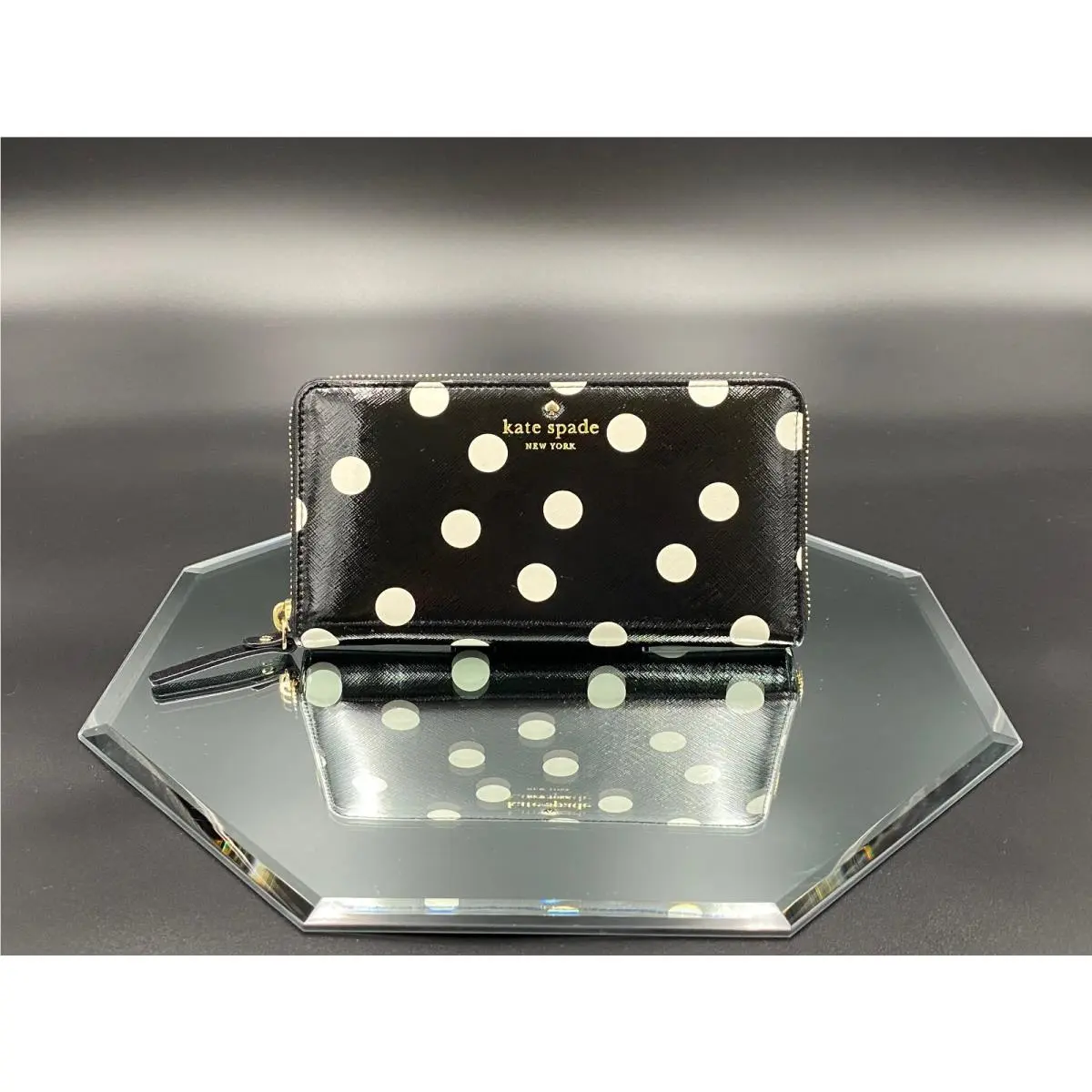 Kate Spade Cedar Street Lacey Dot Wallet Black / Cream - PWRU4803-071