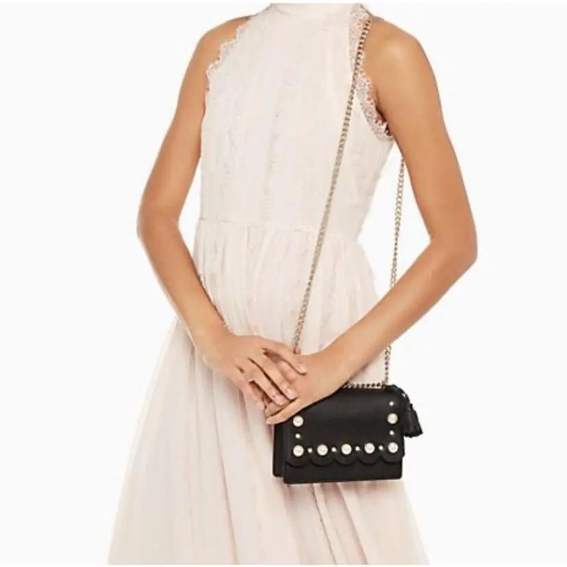 Kate Spade Hayes Street Pearl Hazel Shoulder Bag Black / Gold BUP94