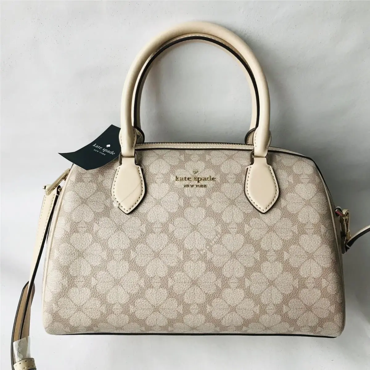 Kate Spade Signature Spade Flower pv Large Duffle Crossbody Tote Bag