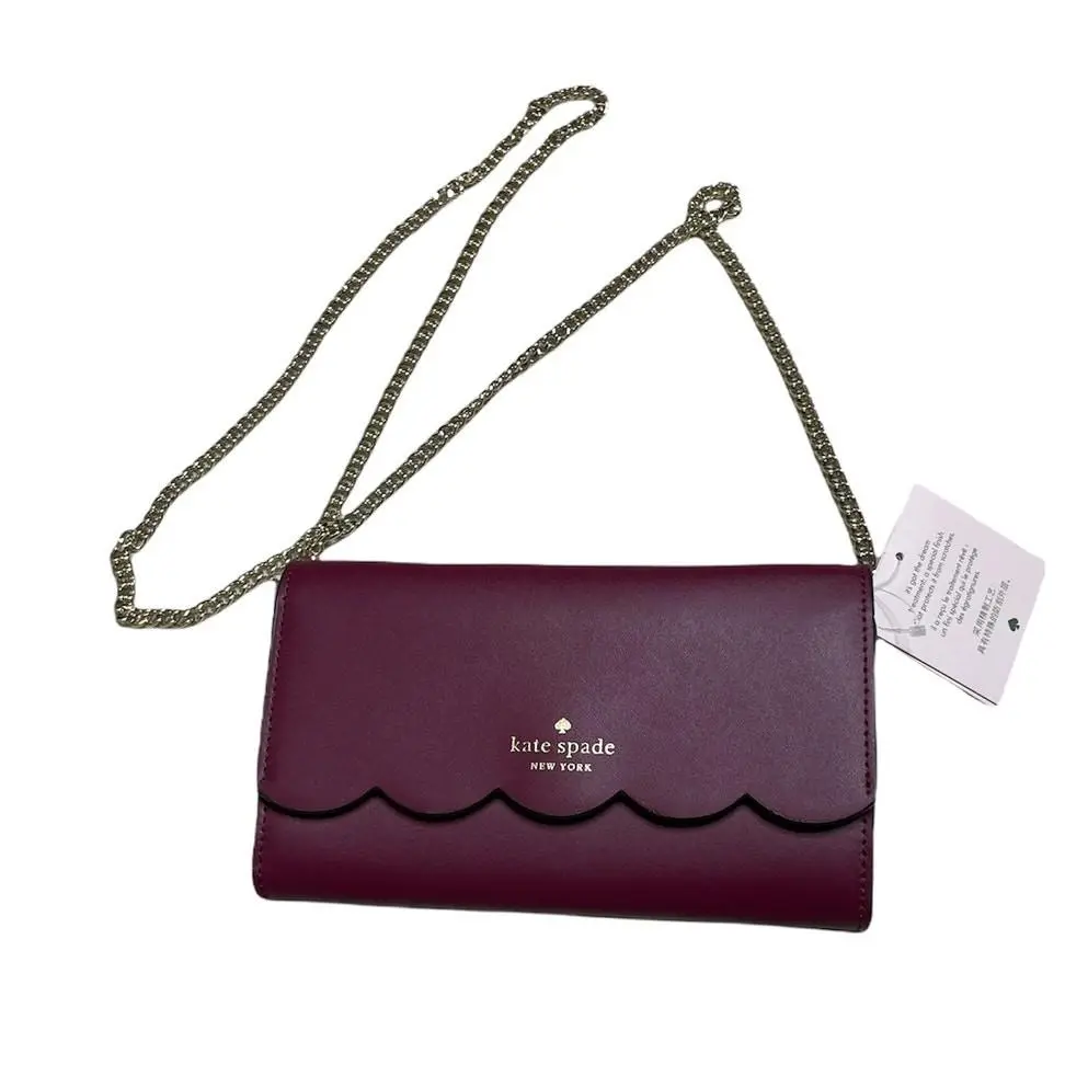 Kate Spade Leather Gemma Wallet on a Chain Blackberry Preserve