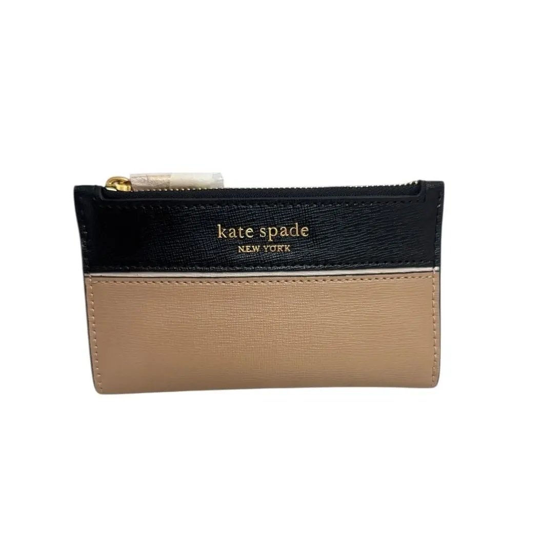 Kate Spade Morgan Colorblock Saffiano Leather Bifold Wallet Cafe Mocha