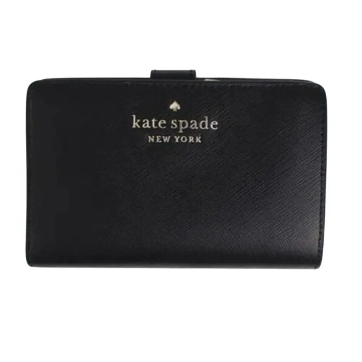 Kate Spade Madison Leather Medium Compact Bifold Wallet Black KC580