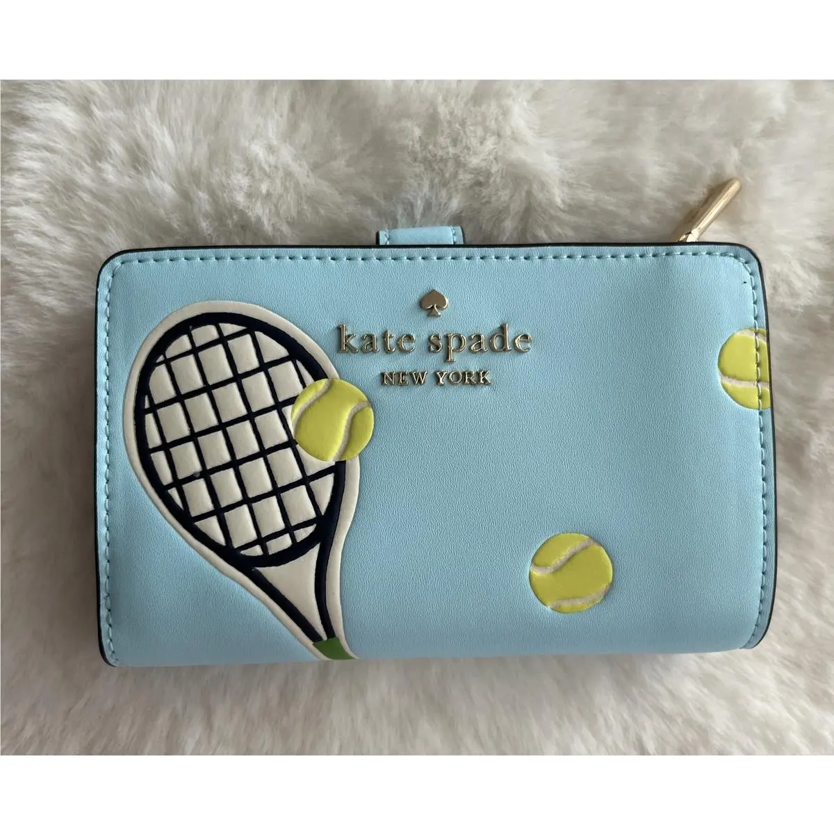 Kate Spade York Grand Slam Medium Compact Bifold Wallet Blue Multi