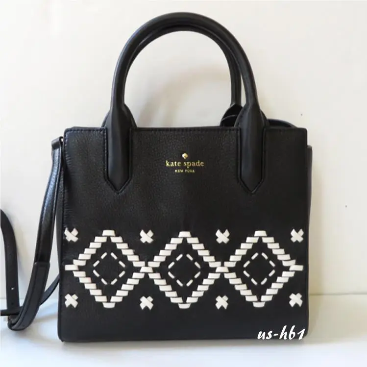 Kate Spade Flynn Street Small Meriwether Leather Satchel Crossbody Bag Black