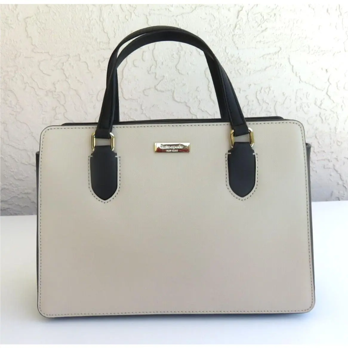 Kate Spade Reese Laurel Way Satchel Soft Porcelain/black