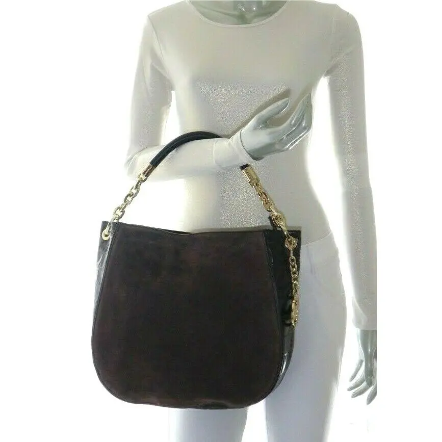 NWT$398.00-Michael Kors Stanthorpe Large Leather Shoulder Bag 35F6GSPL3N Coffee