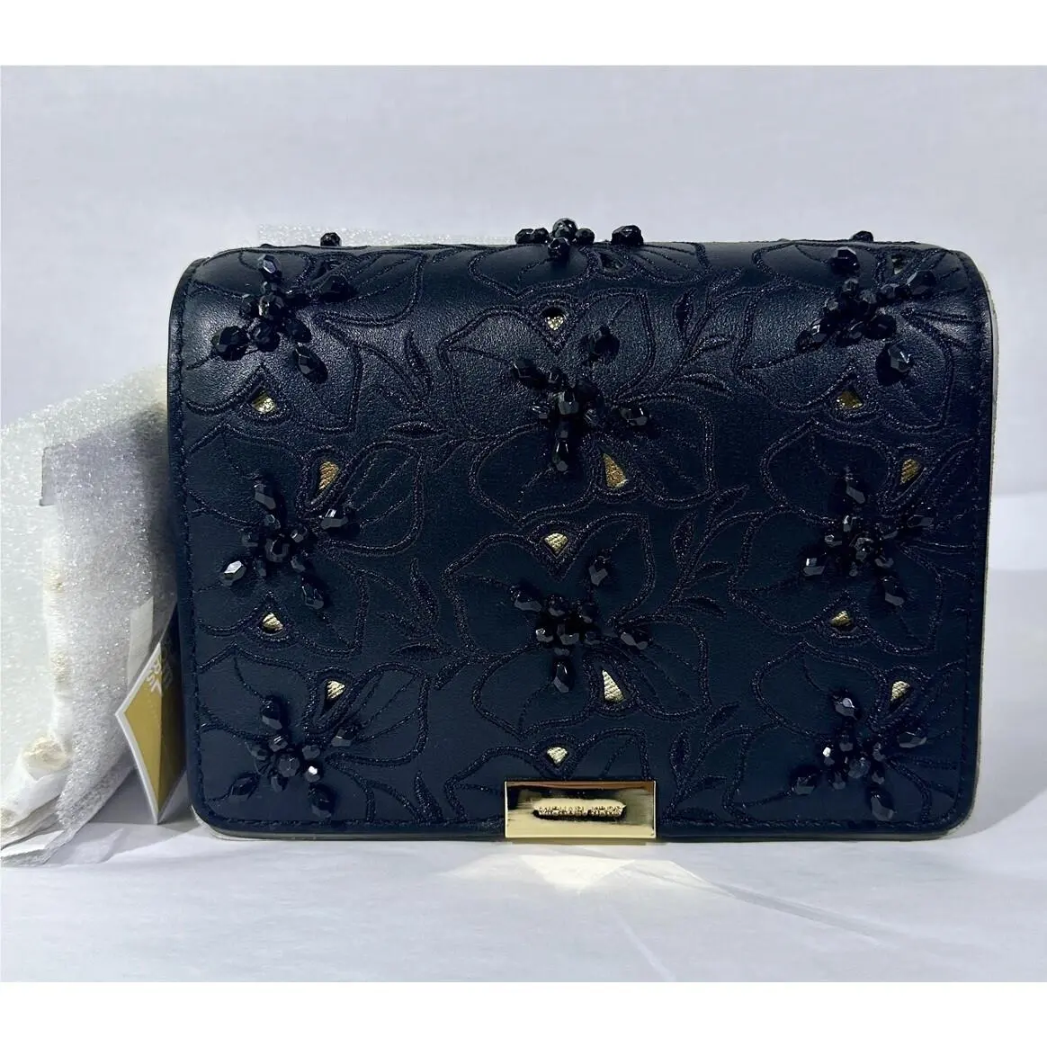 Kors Jade Medium Gusset Clutch Black