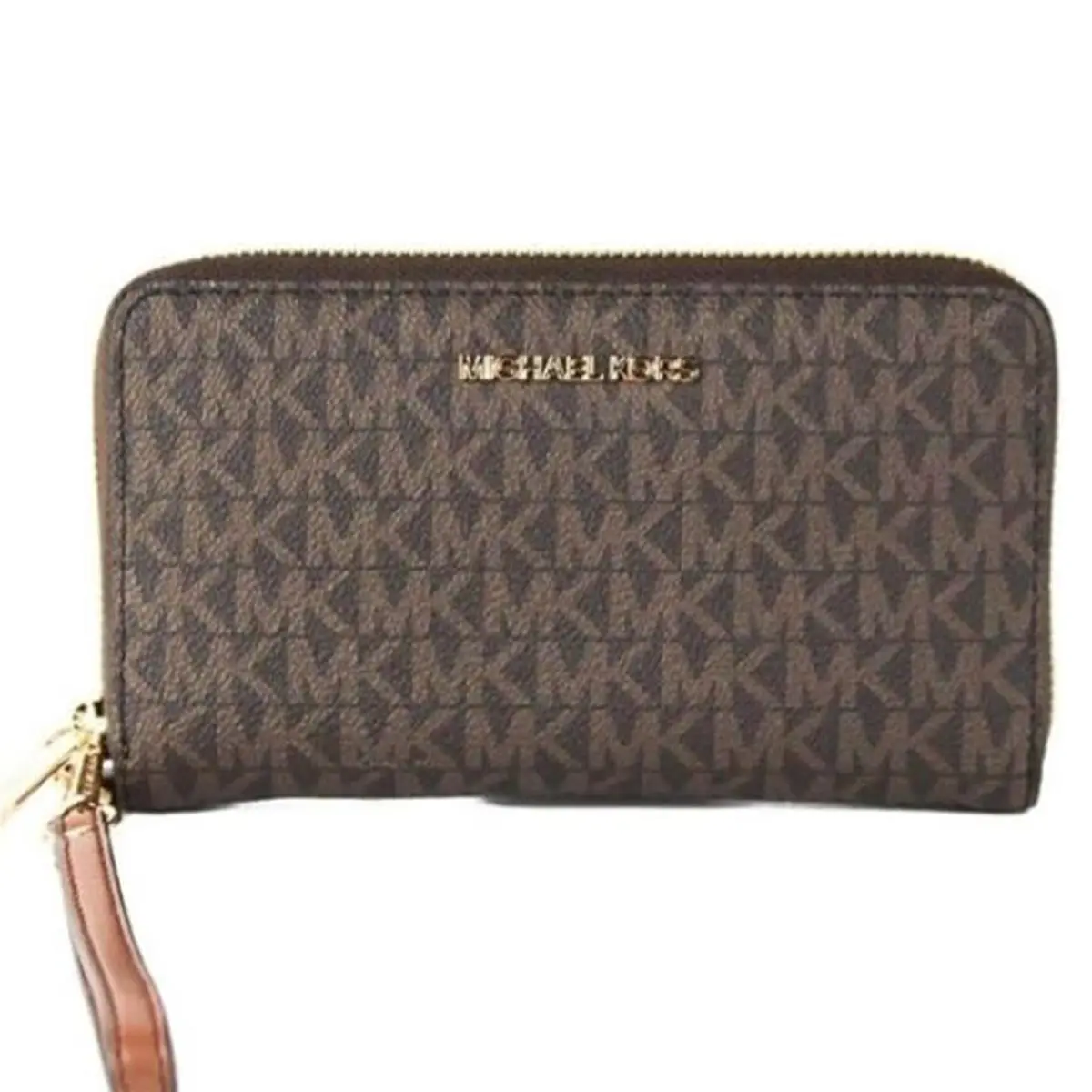 Jet Set Travel Large Flat Multifunction Phone Case Wristlet Ballet Brown by Michael Kors