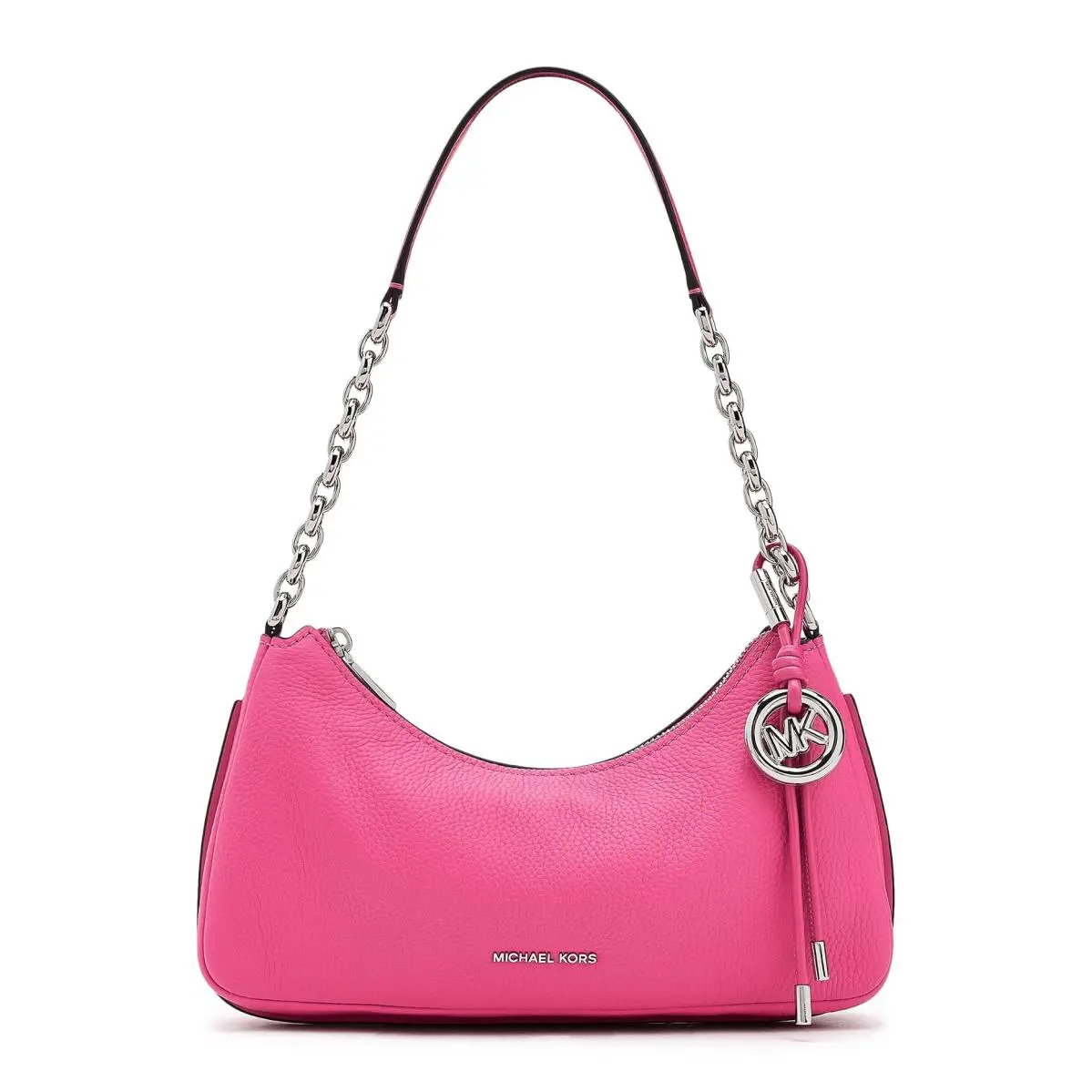 Woman`s Handbags Michael Michael Kors Nolita Medium Chain Pouchette - Raspberry, Exterior: Multicolor