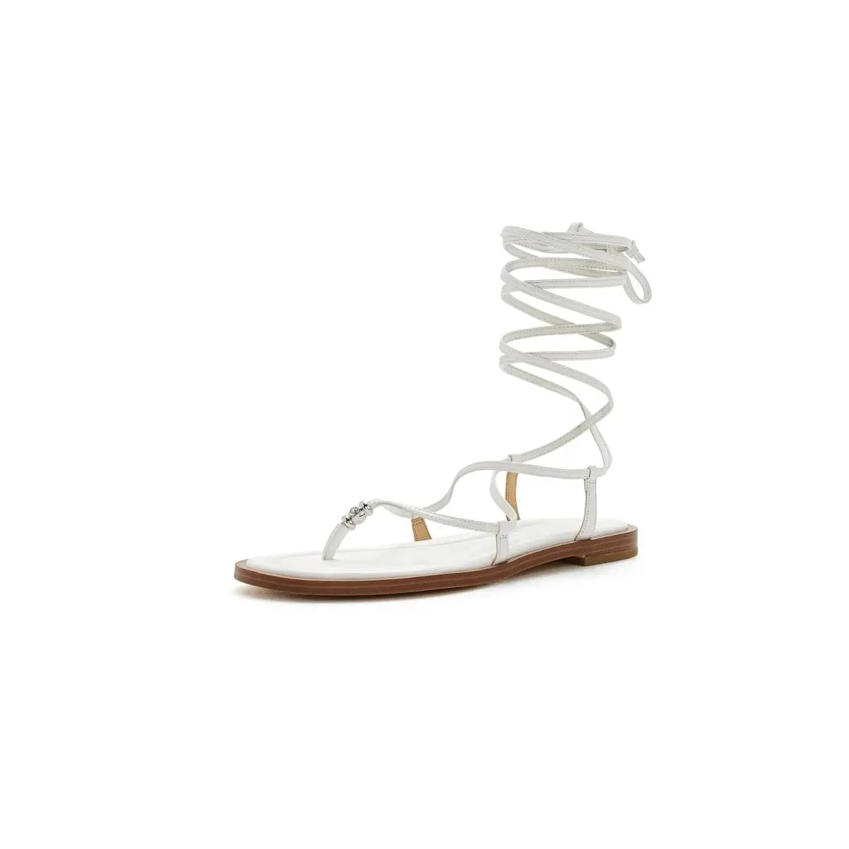 Woman`s Sandals Michael  Khloe Flat Thong Sandals Optic White by Michael Kors