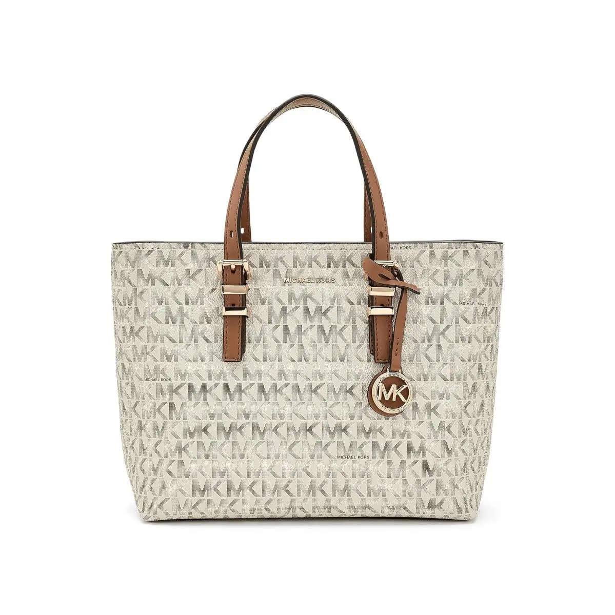 Woman`s Handbags Michael  Quinn Small East West Tote Crossbody Vanilla/Acorn by Michael Kors