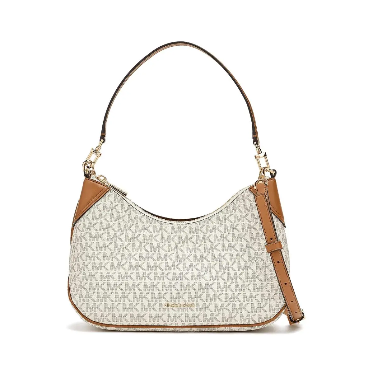Woman`s Bags Michael  Jet Set Medium Convertible Pouchette Crossbody Vanilla/Acorn by Michael Kors