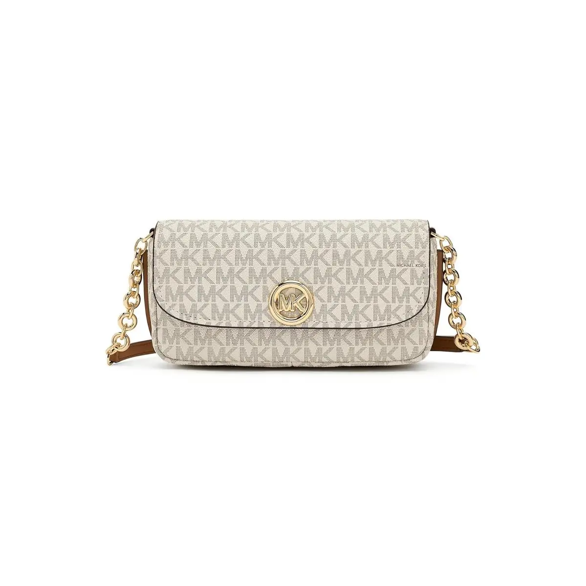 Woman`s Handbags Michael  Nolita Small Flap Chain Crossbody Vanilla/Acorn by Michael Kors