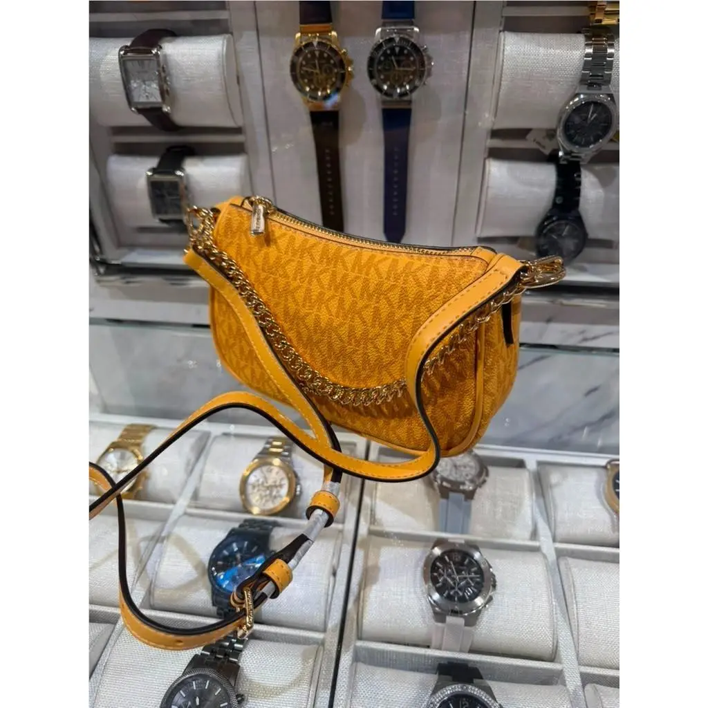 Carmela Ladies Small Pvc or Leather Crossbody Purse Bag Handbag MK HONEYWHEAT by Michael Kors