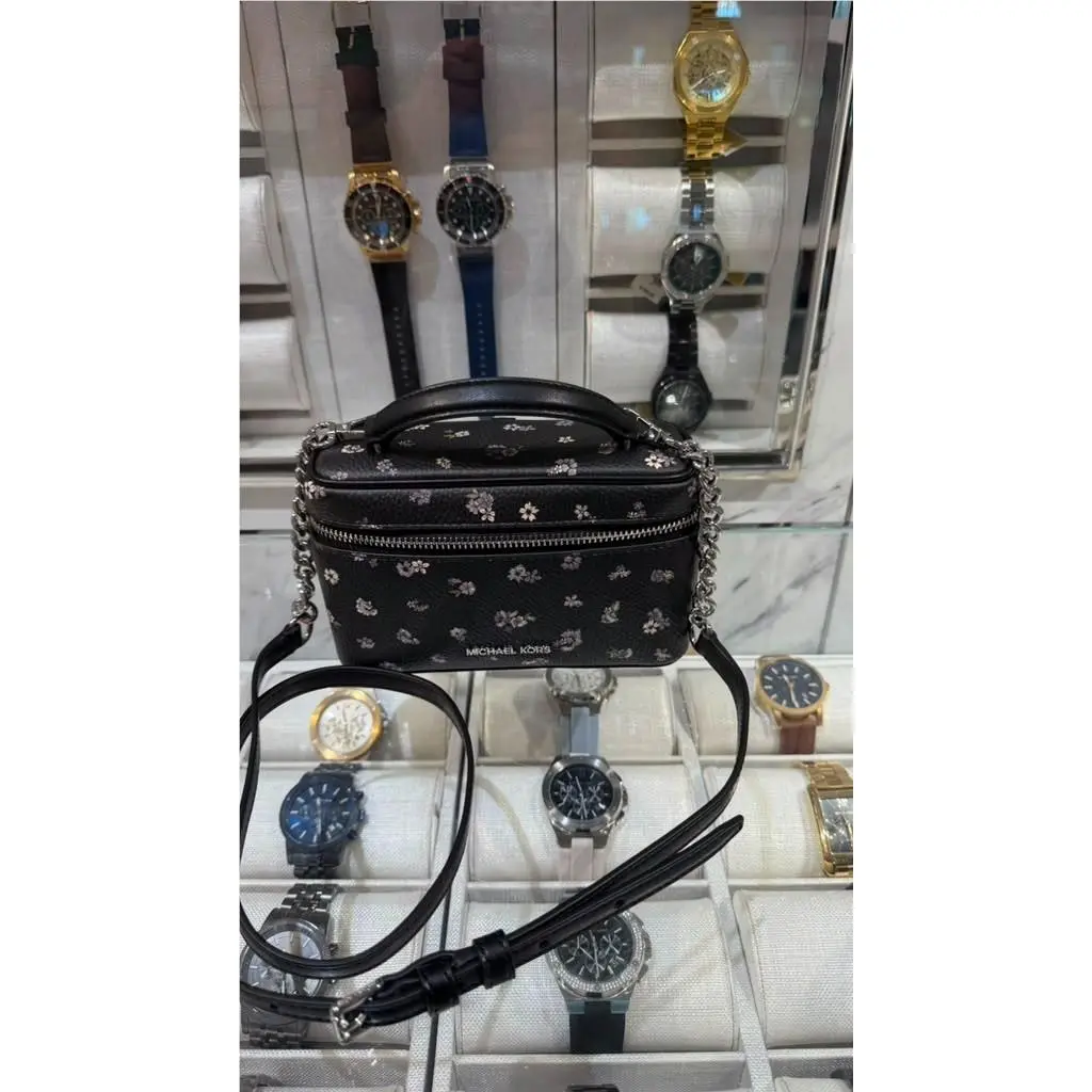 MK Vivi Small Purse Vanity Crossbody Bag Handbag Shoulder Messenger BLACK (35F6SVFC1I) by Michael Kors