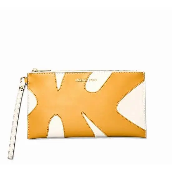 Michael Kors Jet Set Travel Large Patchwork Wristlet Golden Rod Multi