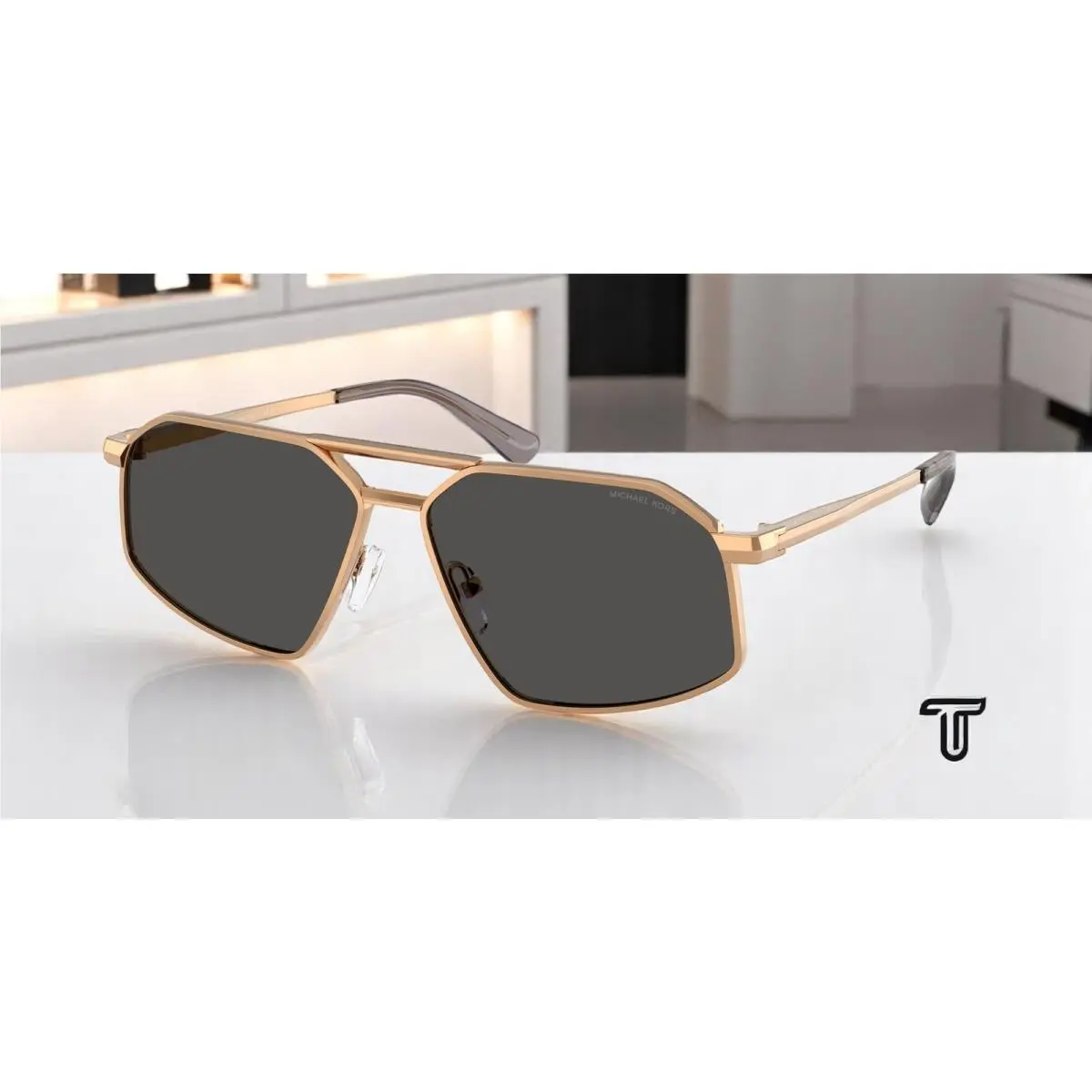 Michael Kors MK1167 189987 Mar Vista Beige Gold Grey Solid 60 m Men`s Sunglasses