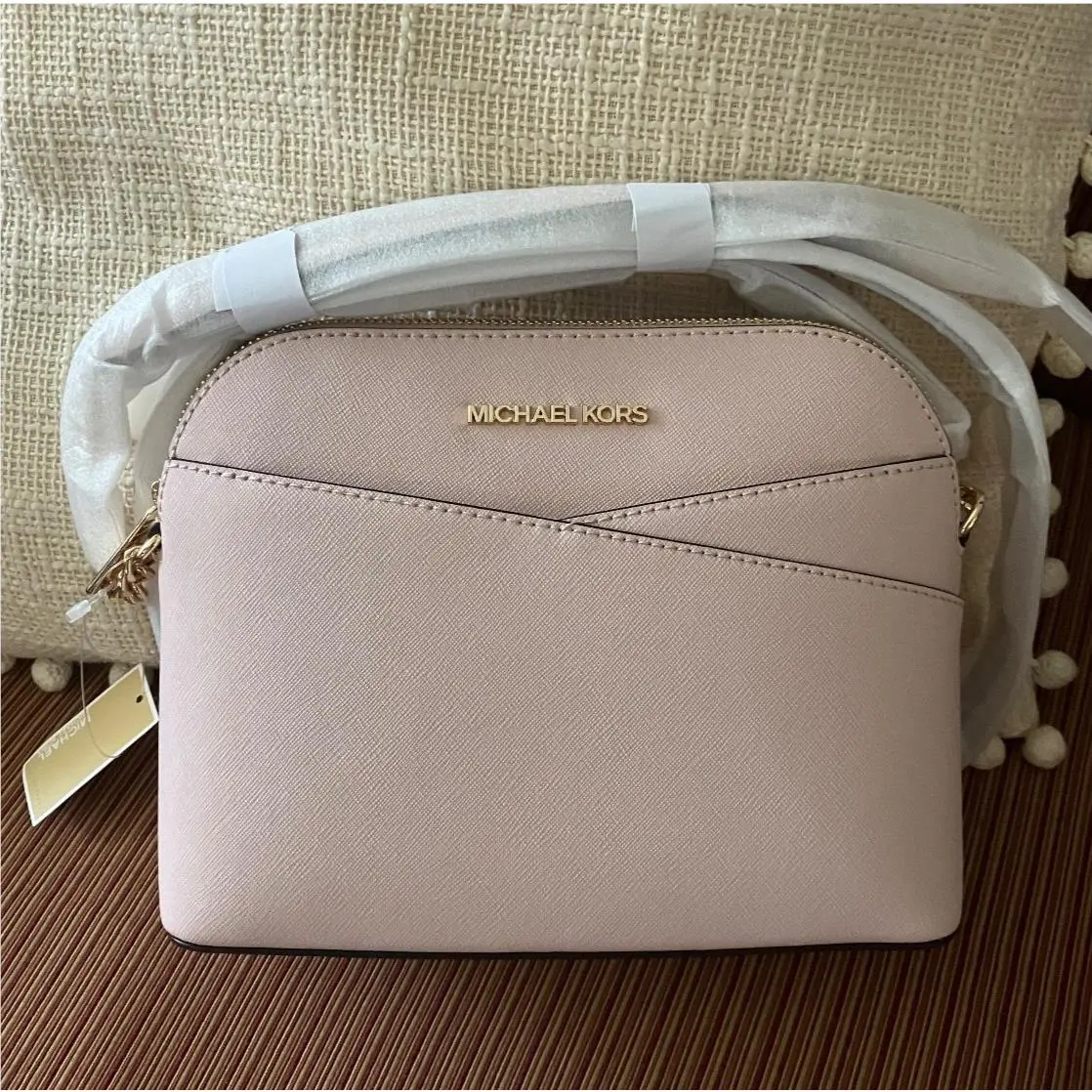 Michael Kors Jet Set Power Blush Leather Med. Dome Crossbody