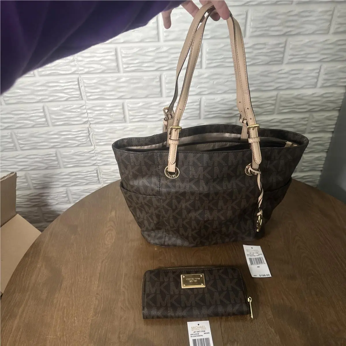 Leather Tote Bag Purse Matching Wallet by Michael Kors