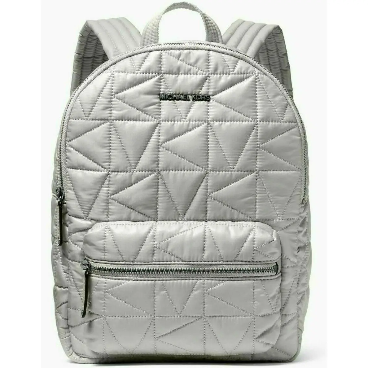 Michael Kors Winnie Medium Backpack Quilted Nylon Pearl Grey