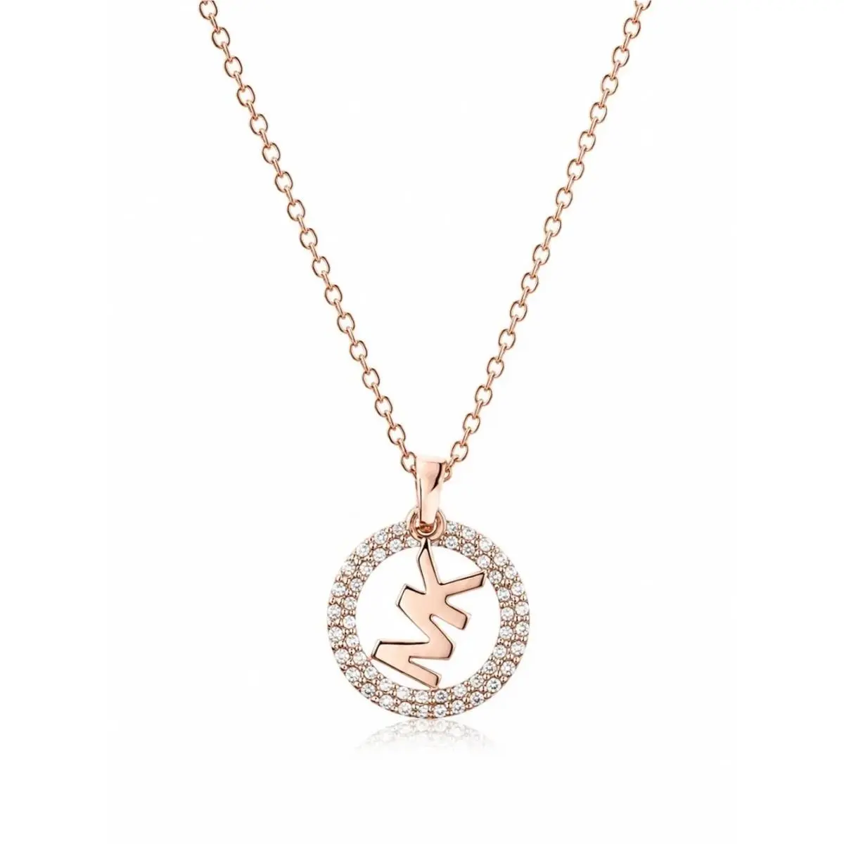 Pavé and Logo Charm Necklace by Michael Kors
