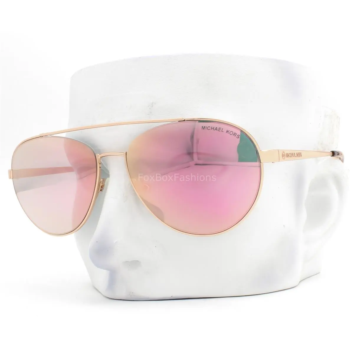 Michael Kors Aventura Sunglasses Shiny Rose Gold Pink Flash MK1071 11084Z Wcase