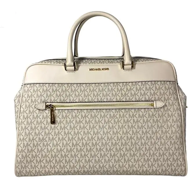 Travel Large Weekender Duffle Bag Light Cream Signature MK by Michael Kors