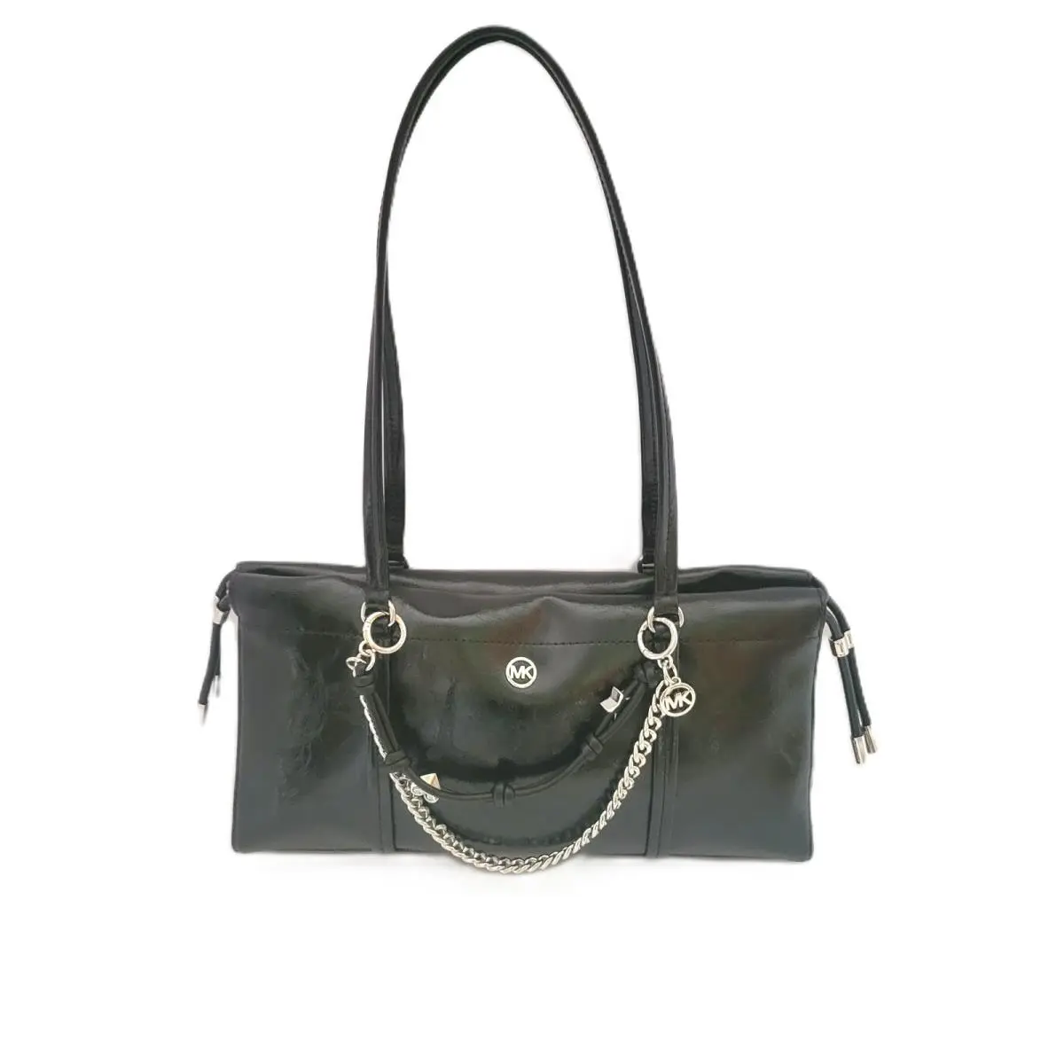Matilda Small Cinched Shoulder Tote Handbag Black Leather by Michael Kors