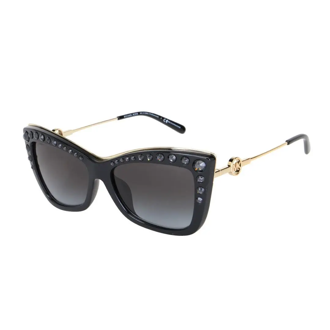 Jeweled Elegant  Women`s Black Cat Eye Sunglasses MK2128B by Michael Kors