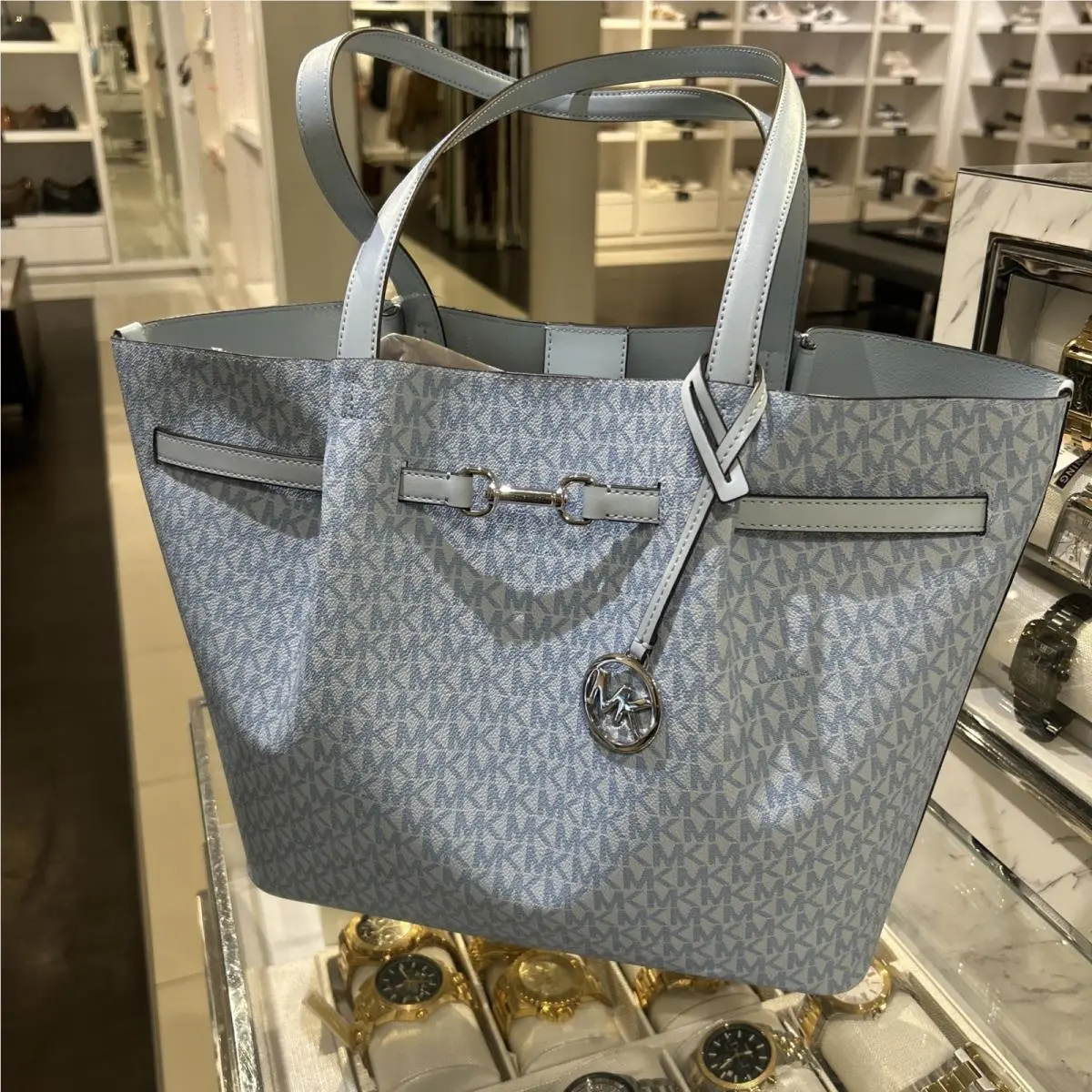 Carson Large Handbag Purse Tote Bag Pale Ocean Shoulder Mk Laptop by Michael Kors