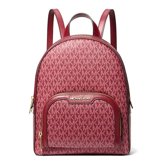 Jaycee Medium Signature Logo Backpack Cherry by Michael Kors