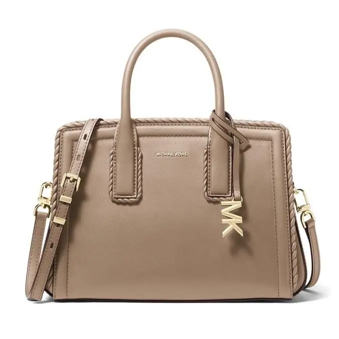 Laila Small Pebbled Leather Satchel Birch by Michael Kors