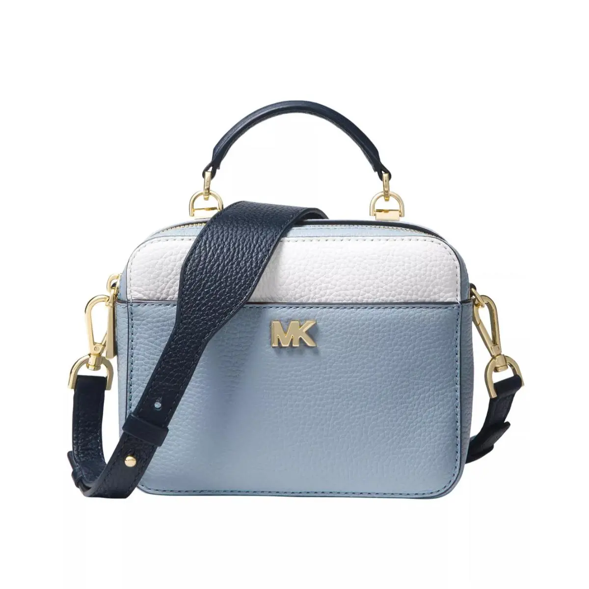 Mini Guitar Strap Crossbody Bag Purse Blue/white Leather by Michael Kors