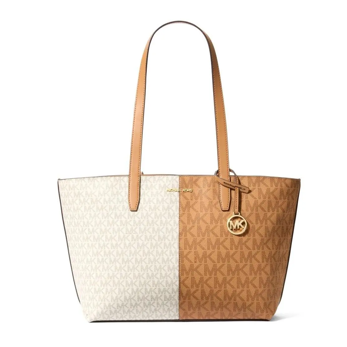 Logo Print Canvas Medium Zip Top Tote Deer Multi 35F4GTVT6V by Michael Kors