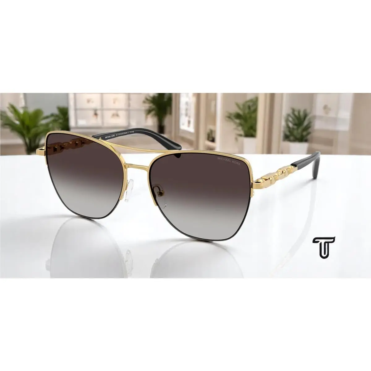 Michael Kors MK1163 18968G Dorado Beach Yellow Gold Grey 57 Women`s Sunglasses