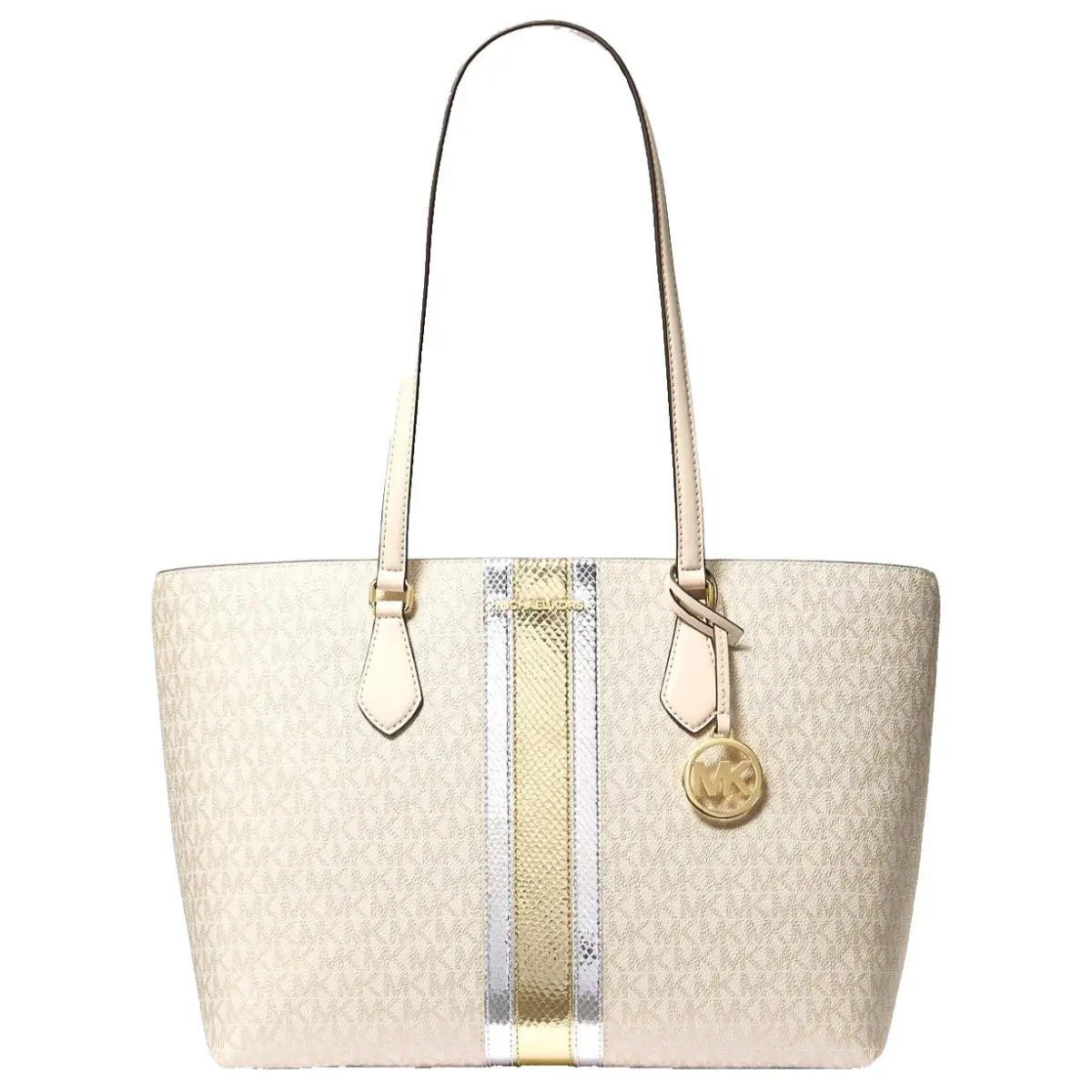 Michael Kors Sheila Large Signature Logo Tote Bag Pale Gold 35F4G6HT9V