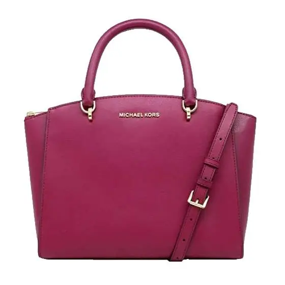 Large Ellis Satchel Crossbody Handbag- Magenta Leather -retail by Michael Kors
