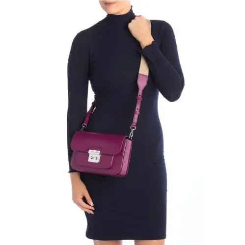 Sloan Editor Large Leather Shoulder Bag Garnet by Michael Kors