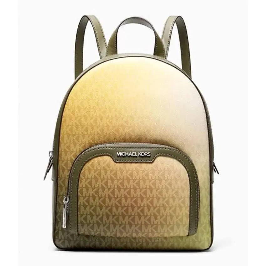 Jaycee Medium Ombré Signature Logo Backpack Olive by Michael Kors