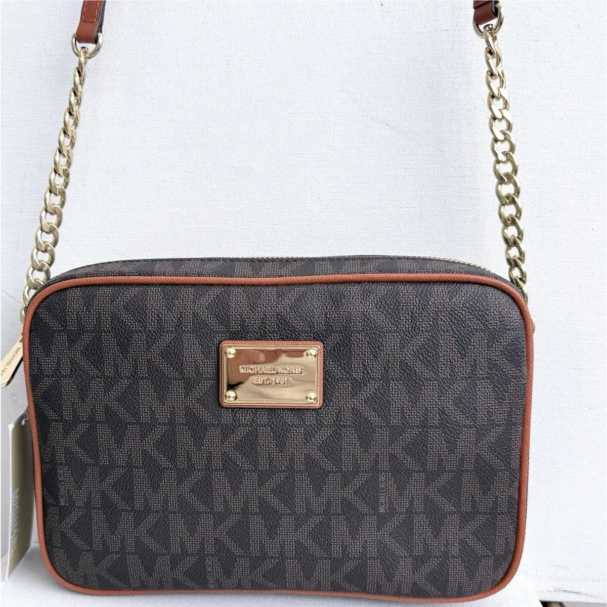 Michael Kors Jet Set Travel East West LG Crossbody Bag Brown/orange