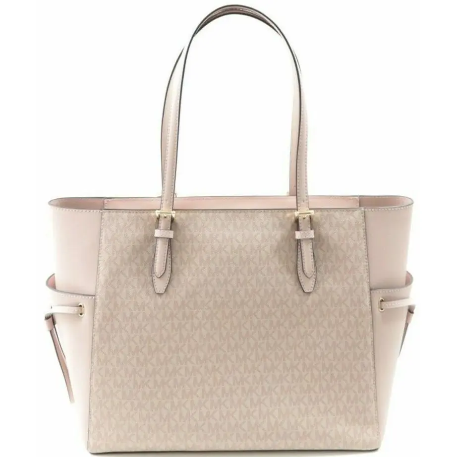 Michael Kors Gilly Jet Set Travel Large Drawstring Leather Tote Pink Ballet