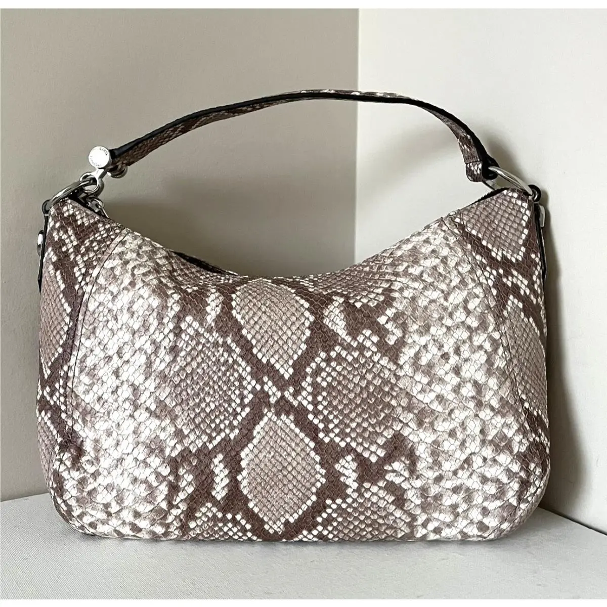 Michael Kors Fulton Medium Top Zip Shoulder Bag Leather Dark Sand / Dust Bag