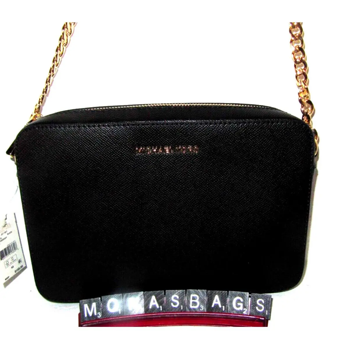 Jet Set Large EW Black Saffiano Leather Crossbody Bag by Michael Kors