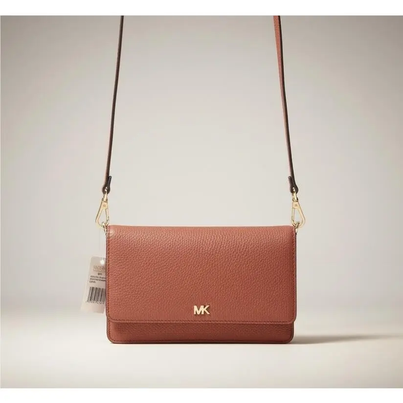 Michael Kors Mott Leather Crossbody Bag Sunset Peach Capsule Classic
