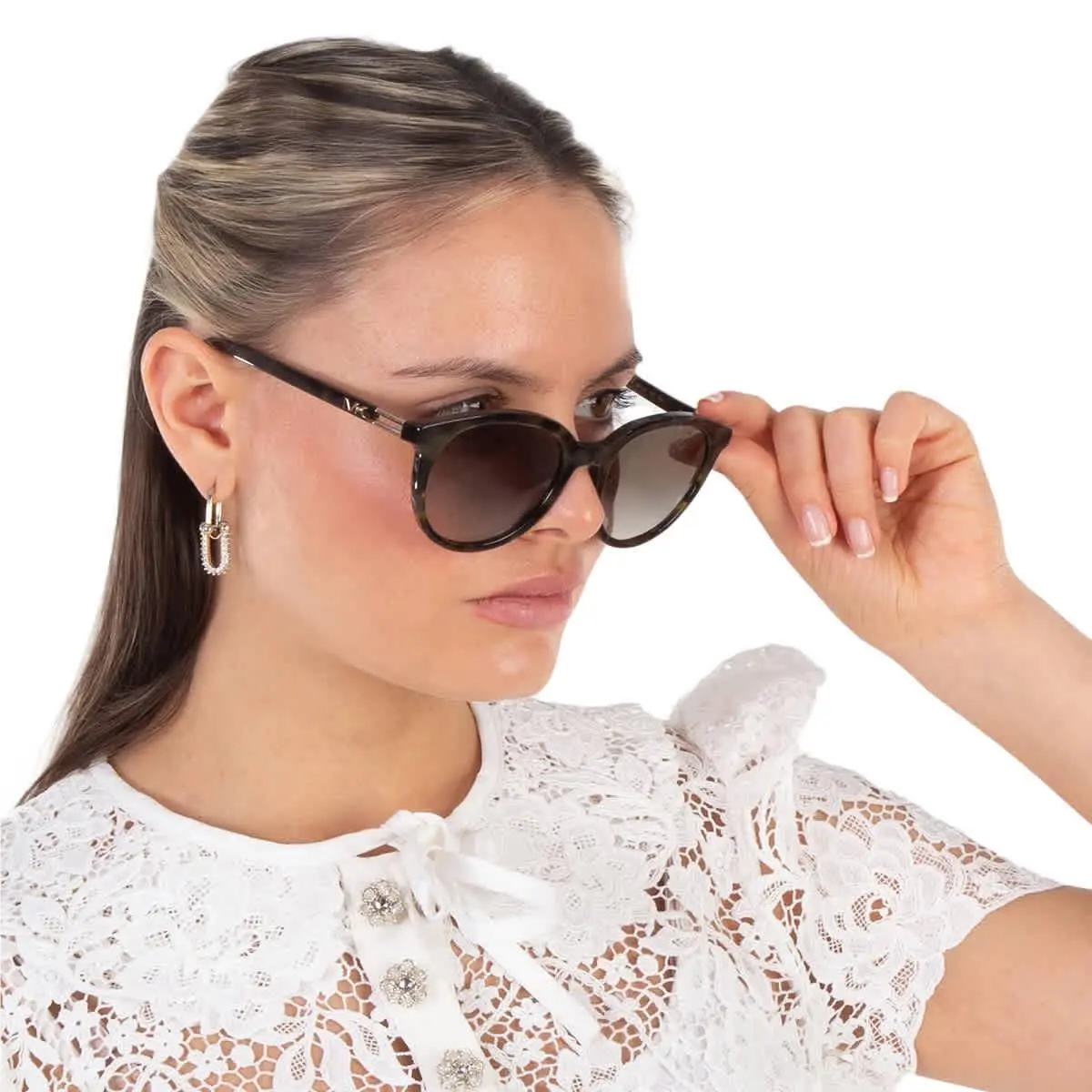 Michael Kors Big Bend Olive Gradient Oval Ladies Sunglasses MK2227 39433M 53