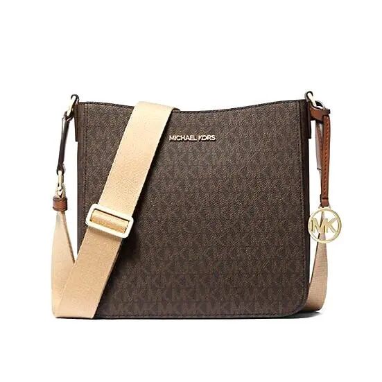Michael Kors Jet Set Travel Small Signature Logo Messenger Bag Brown