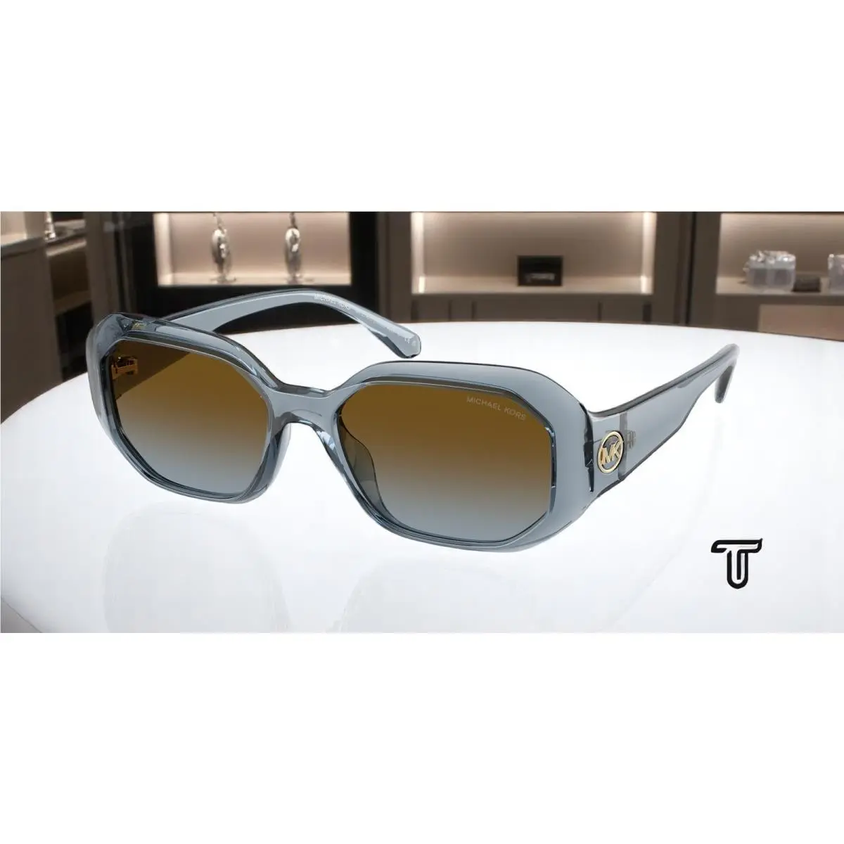 Michael Kors MK2240U 401413 Siesta Key Denim Brown Blue 54 mm Women`s Sunglasses