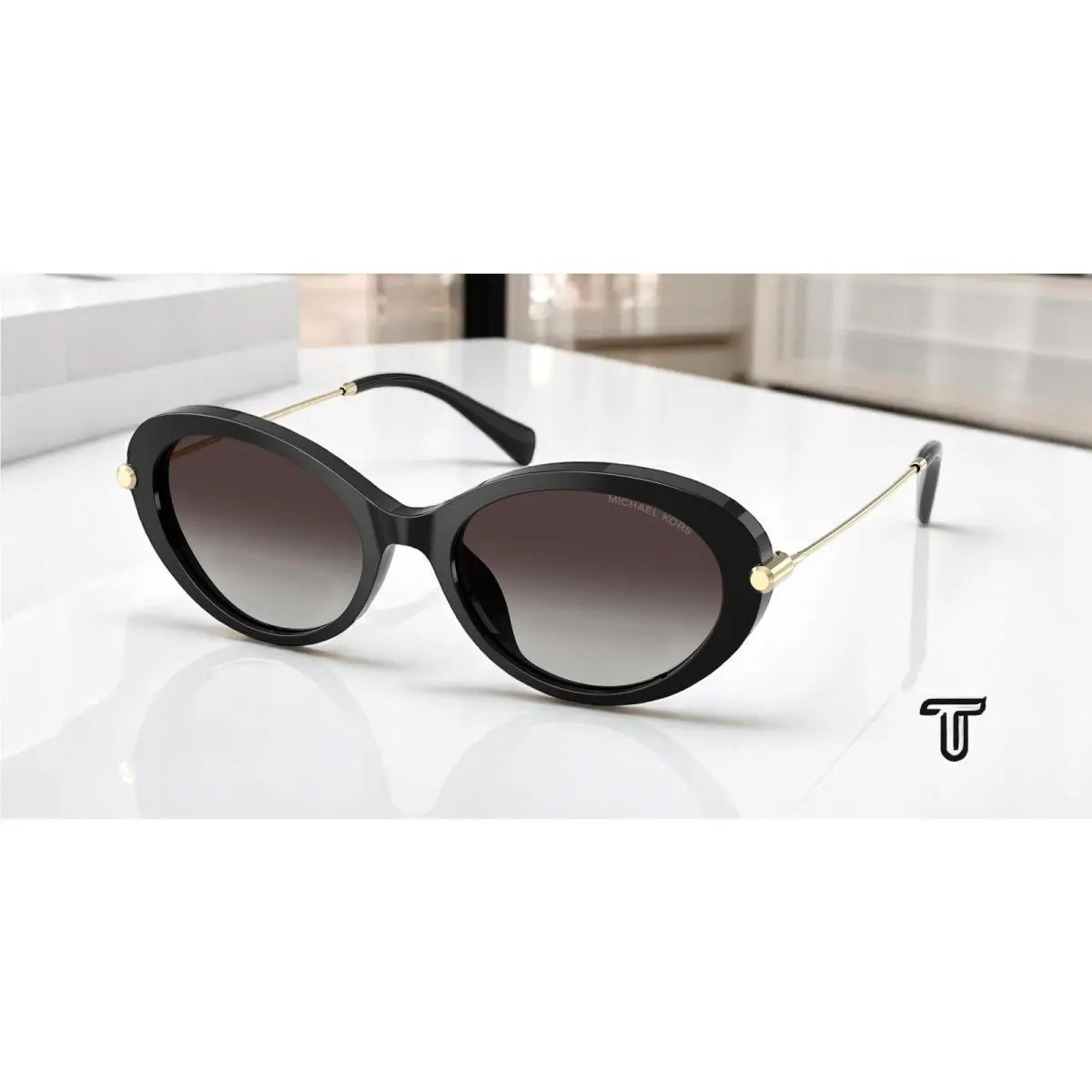 Michael Kors MK2245U 30058G Rockaway Black Grey Gradient 53 m Women`s Sunglasses