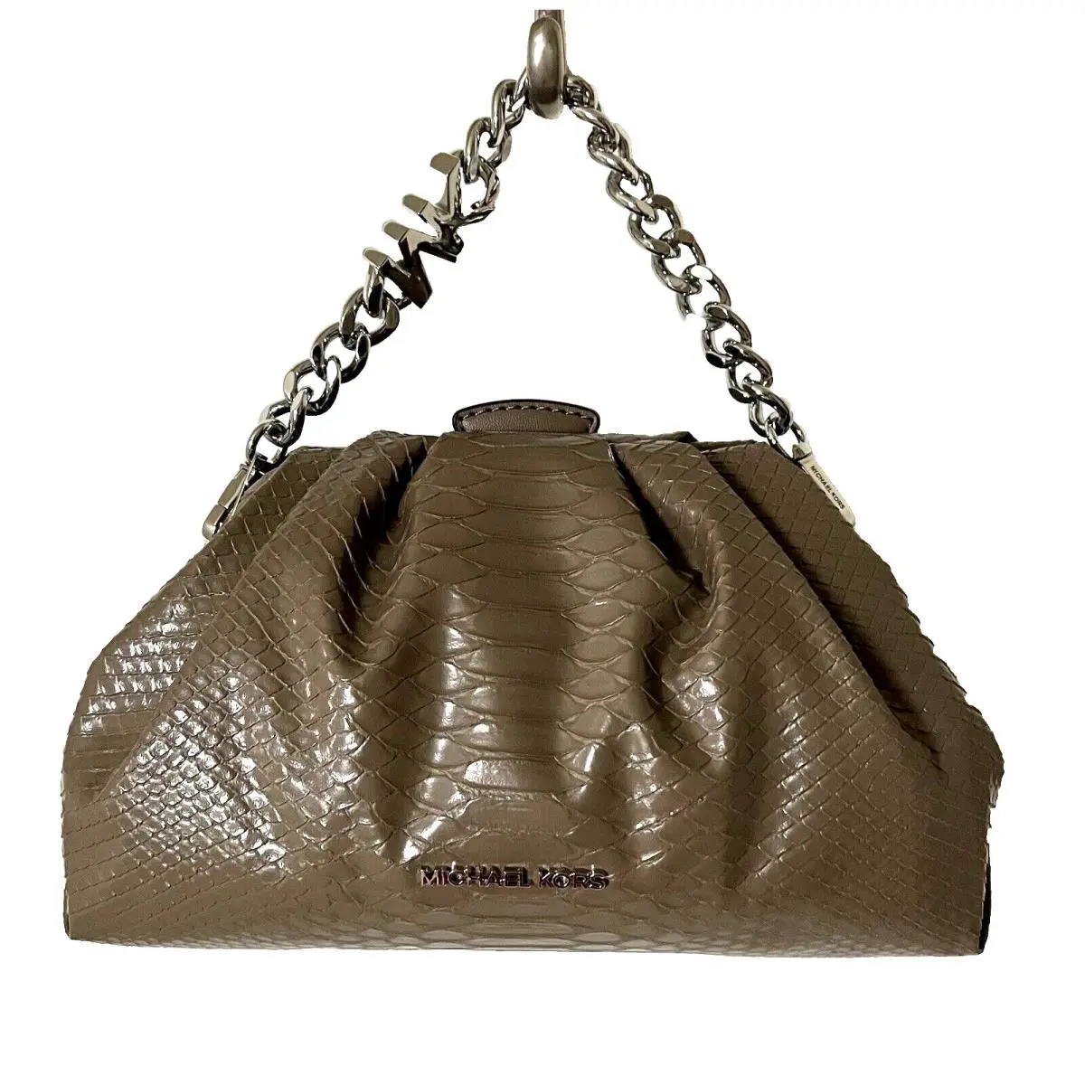 Nola Small Snake Embossed Crossbody Chain Clutch Dusk /dust Bag by Michael Kors
