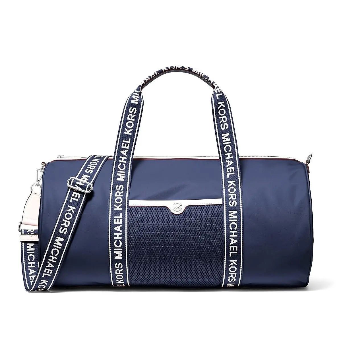 Michael Kors Large Nylon Sport Duffle Weekender Bag Navy 35S5STFT6C - Handle/Strap: Black, Exterior: Navy